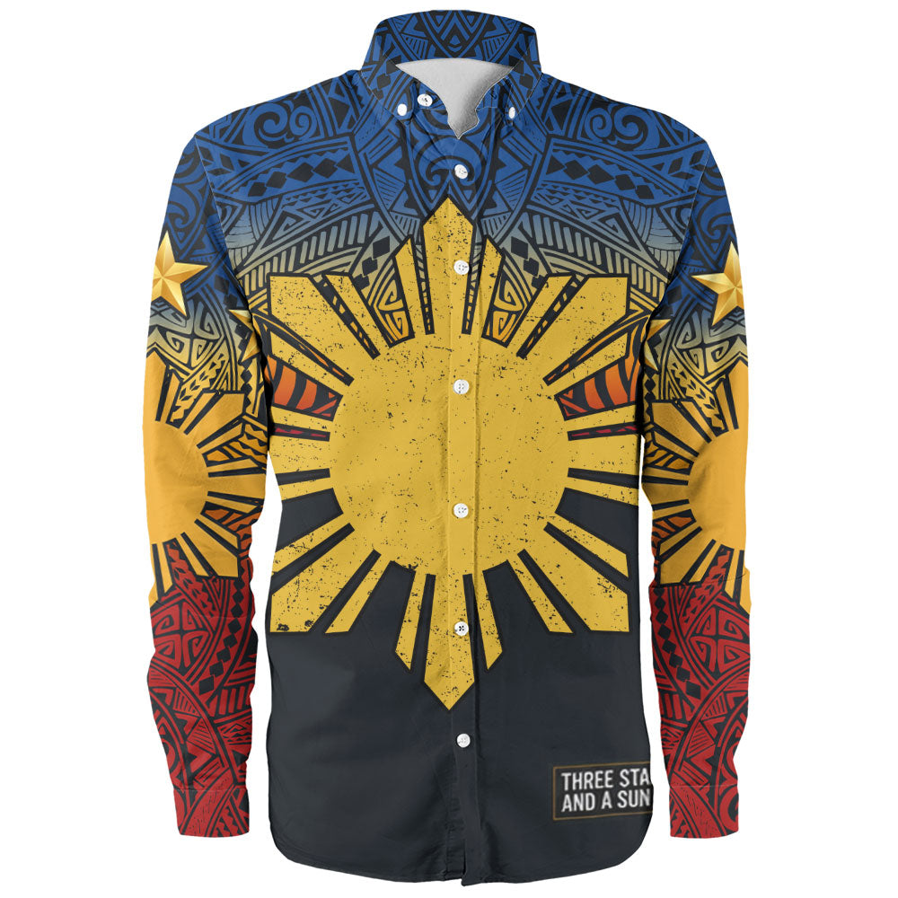Philippines Filipinos Long Sleeve Shirt Philippine Pride Three Stars and A Sun
