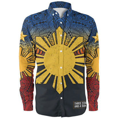 Philippines Filipinos Long Sleeve Shirt Philippine Pride Three Stars and A Sun