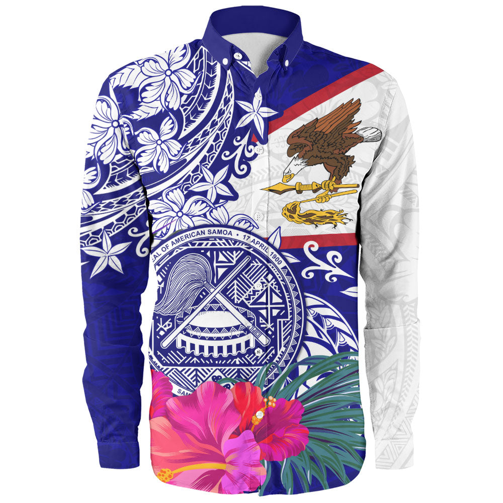 American Samoa Long Sleeve Shirt Flag Tribal Tropical Style