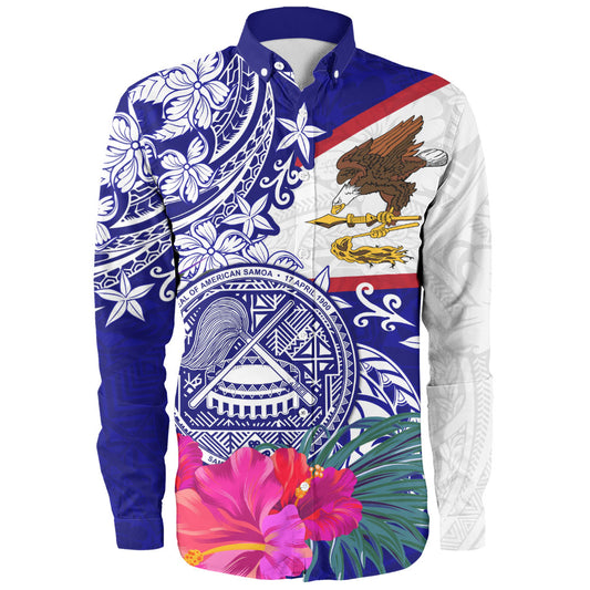 American Samoa Long Sleeve Shirt Flag Tribal Tropical Style