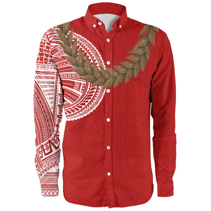 Samoa Long Sleeve Shirt Tattoo Roman Reigns With Ula Fala Style Brown