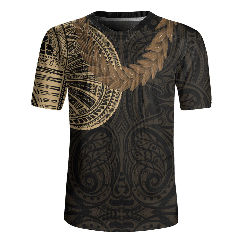 Samoa Rugby Jersey Tattoo Roman Reigns With Ula Fala Style Brown