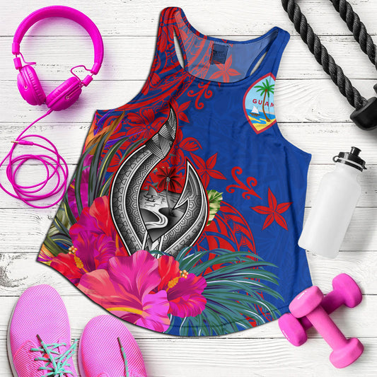 Guam Women Tank Flag Tribal Tropical Style