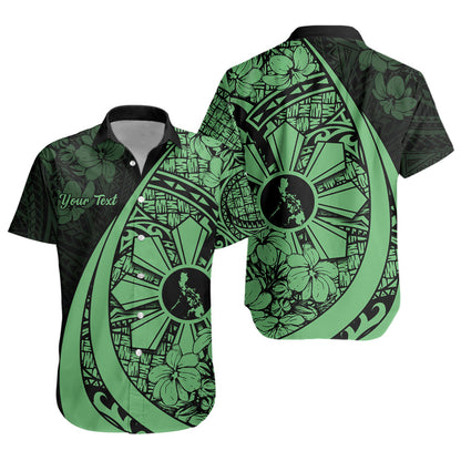 Philippines Filipinos Short Sleeve Shirt Custom National Sampaguita Flower Symbols Style
