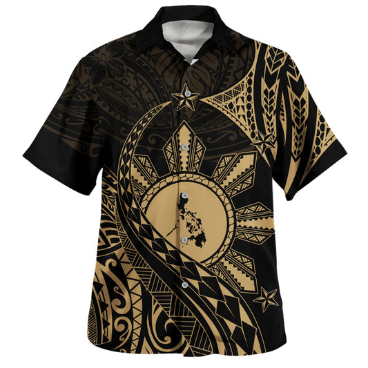 Philippines Filipinos Hawaiian Shirt Filipino Polynesia Star With Tribal Design