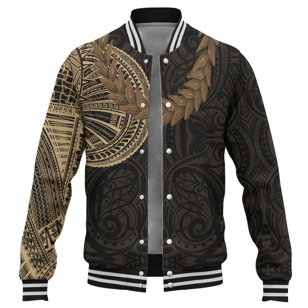 Samoa Baseball Jacket Tattoo Roman Reigns With Ula Fala Style Brown