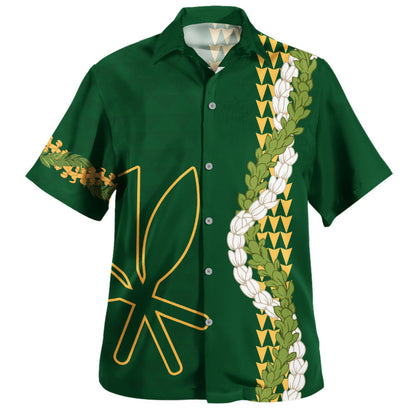 Hawaii Hawaiian Shirt Kanaka Maoli Puakenikeni Maile Flower Lei