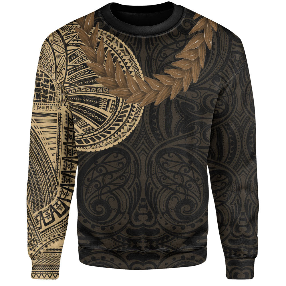 Samoa Sweatshirt Tattoo Roman Reigns With Ula Fala Style Brown