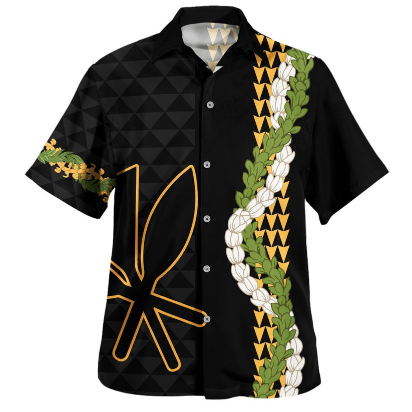 Hawaii Polynesian Combo Dress And Shirt Kanaka Maoli Puakenikeni Maile Flower Lei