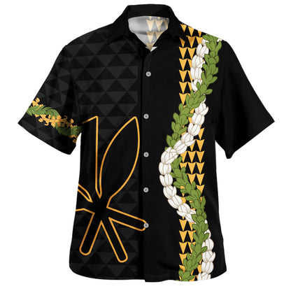 Hawaii Hawaiian Shirt Kanaka Maoli Puakenikeni Maile Flower Lei