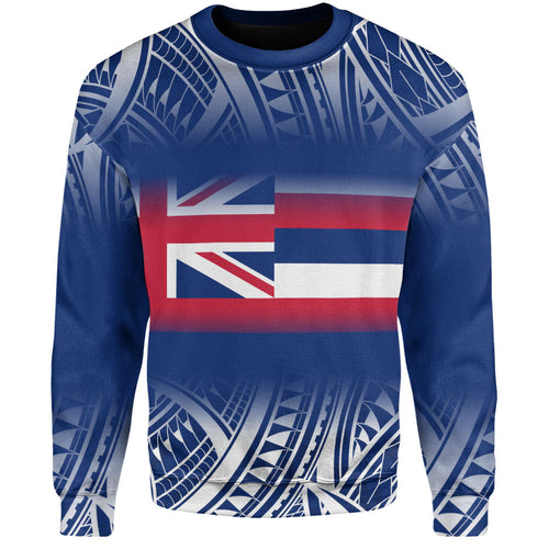 Hawaii Sweatshirt Polynesian Tribal Aloha Hawaii Flag