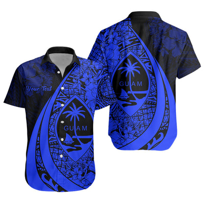 Guam Short Sleeve Shirt Custom Hibiscus Flower Symbols Style