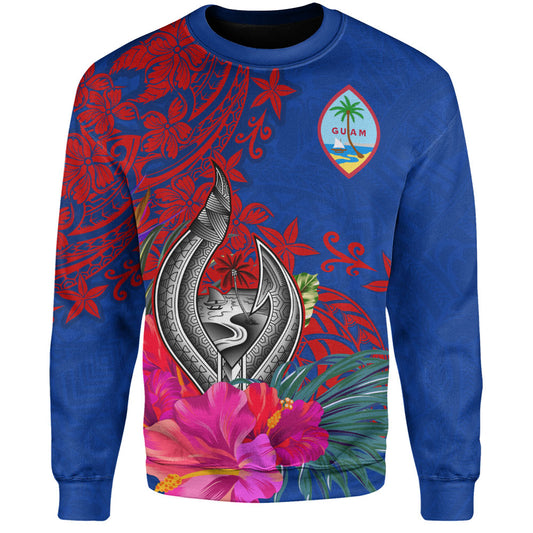 Guam Sweatshirt Flag Tribal Tropical Style