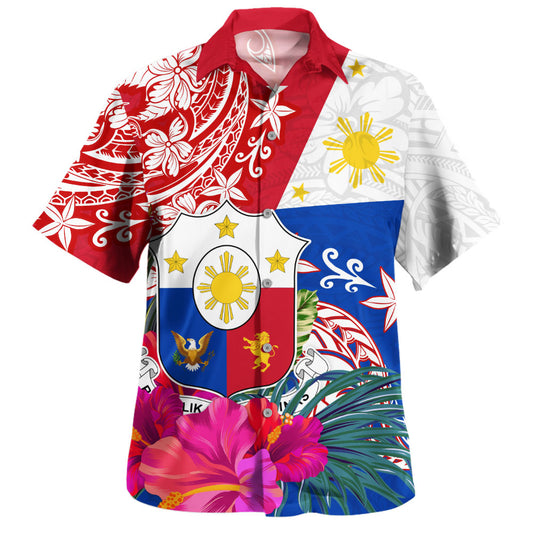 Philippines Filipinos Hawaiian Shirt Flag Tribal Tropical Style