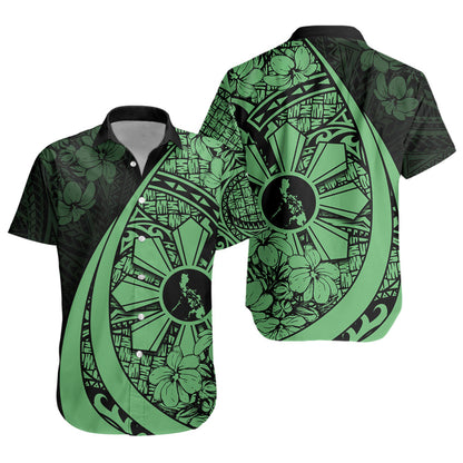 Philippines Filipinos Short Sleeve Shirt Custom National Sampaguita Flower Symbols Style