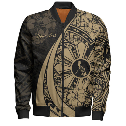 Philippines Filipinos Bomber Jacket Custom National Sampaguita Flower Symbols Style