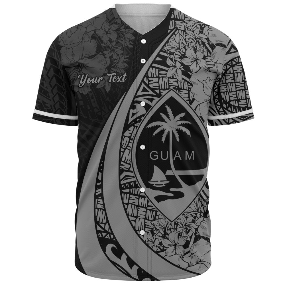 Guam Baseball Shirt Custom Hibiscus Flower Symbols Style