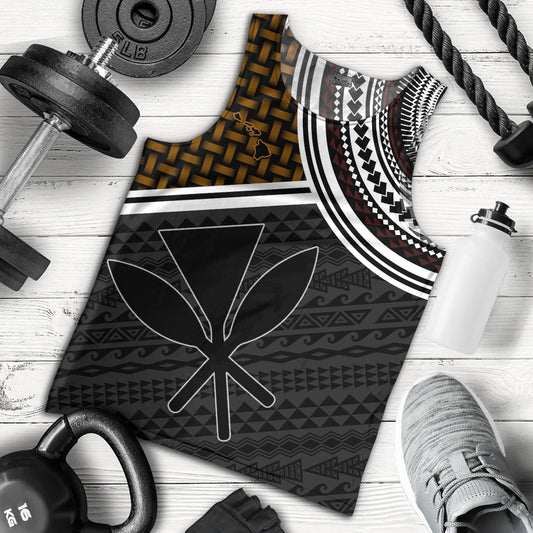 Hawaii Tank Top Kanaka Maoli Lauhala Pattern Tribal Polyneisan Vintage Style