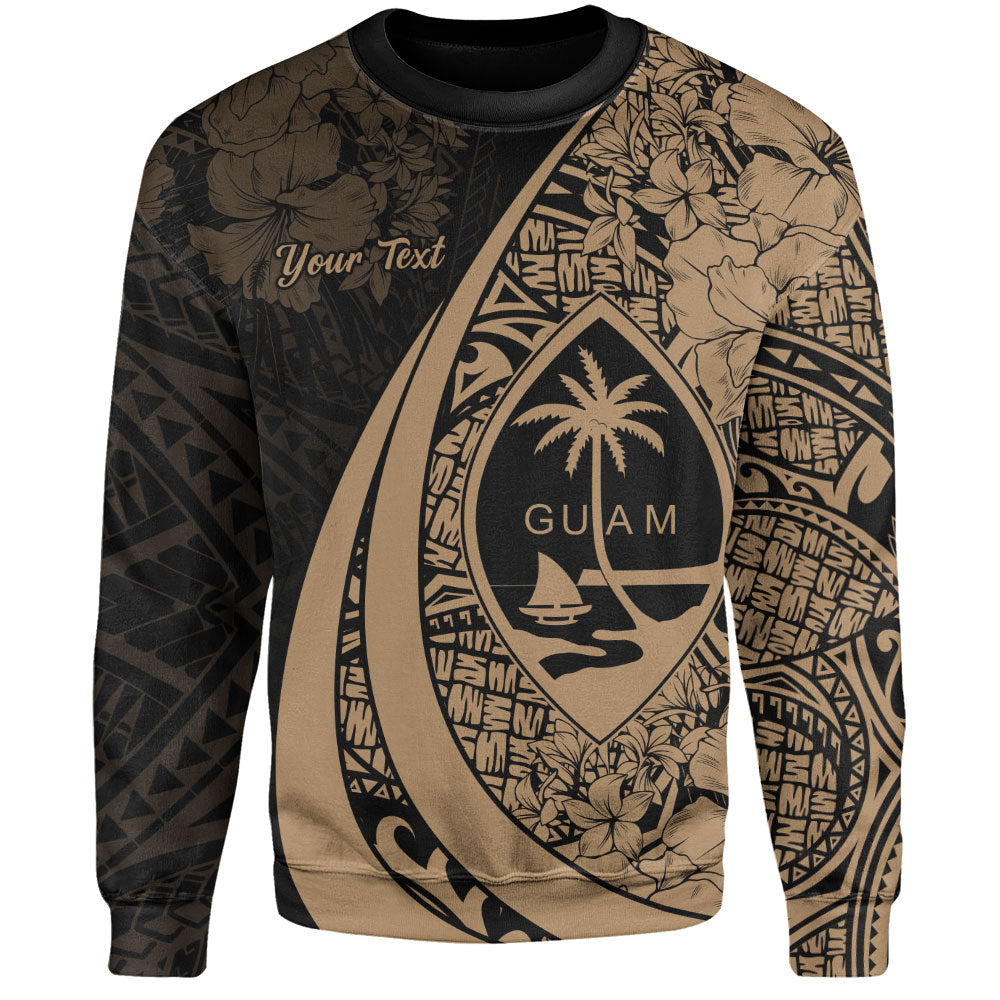 Guam Sweatshirt Custom Hibiscus Flower Symbols Style