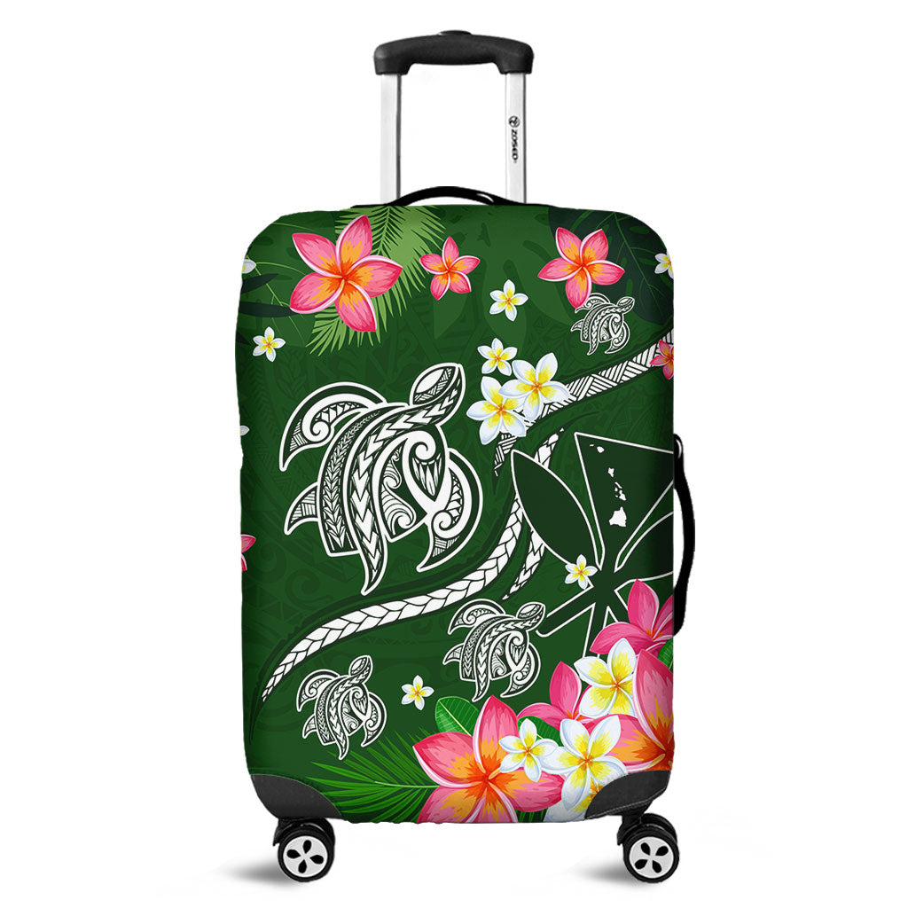 Hawaii Luggage Cover Aloha Island Turtle Plumeria Flower Tropical Fabric