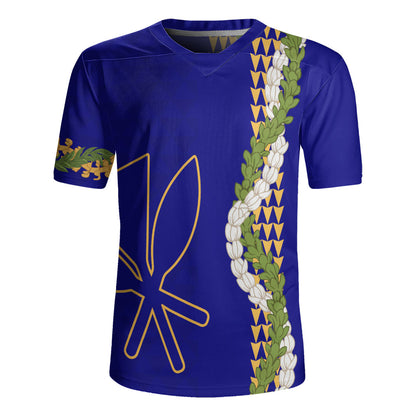 Hawaii Rugby Jersey Kanaka Maoli Puakenikeni Maile Flower Lei