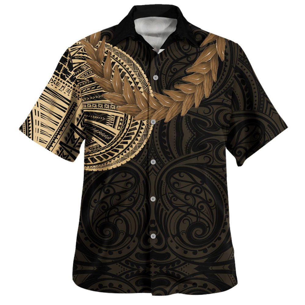 Samoa Hawaiian Shirt Tattoo Roman Reigns With Ula Fala Style Brown