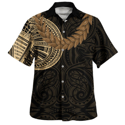 Samoa Hawaiian Shirt Tattoo Roman Reigns With Ula Fala Style Brown