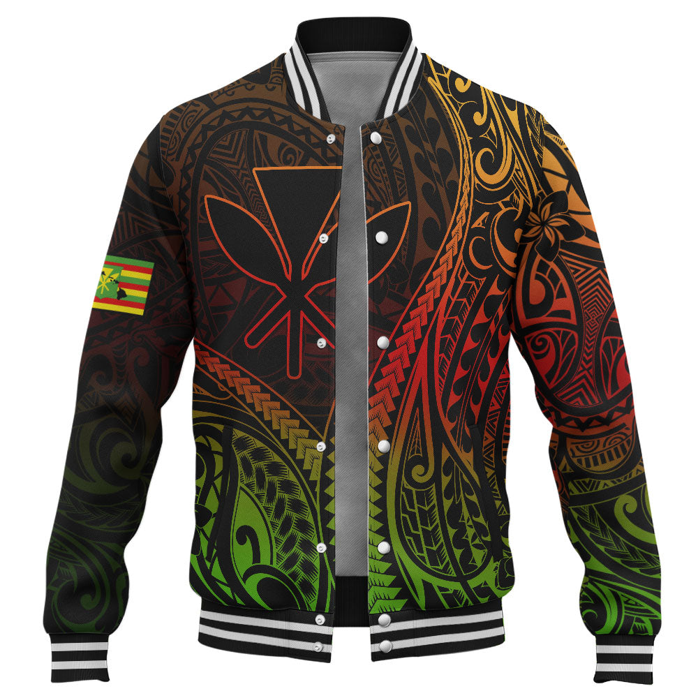 Hawaii Baseball Jacket Polynesian Tribal Tattoo Island Spirit Style