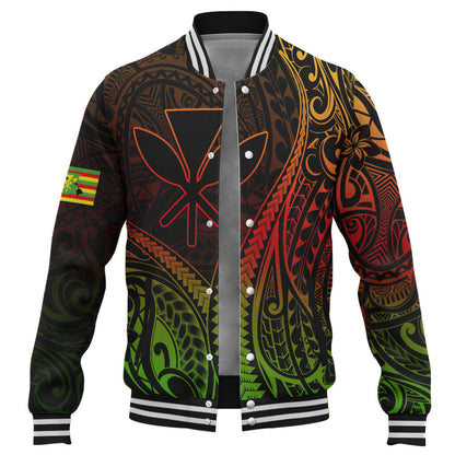 Hawaii Baseball Jacket Polynesian Tribal Tattoo Island Spirit Style