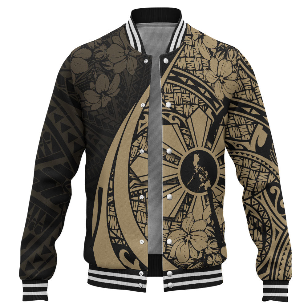 Philippines Filipinos Baseball Jacket Custom National Sampaguita Flower Symbols Style
