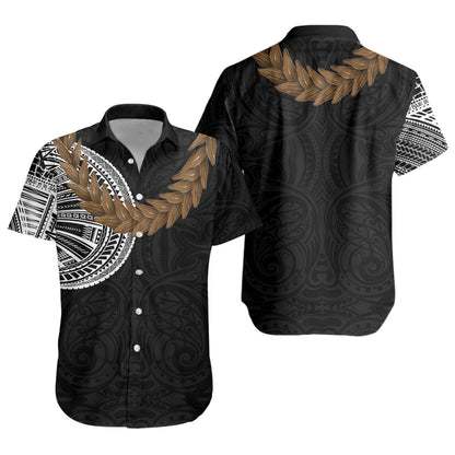 Samoa Short Sleeve Shirt Tattoo Roman Reigns With Ula Fala Style Brown