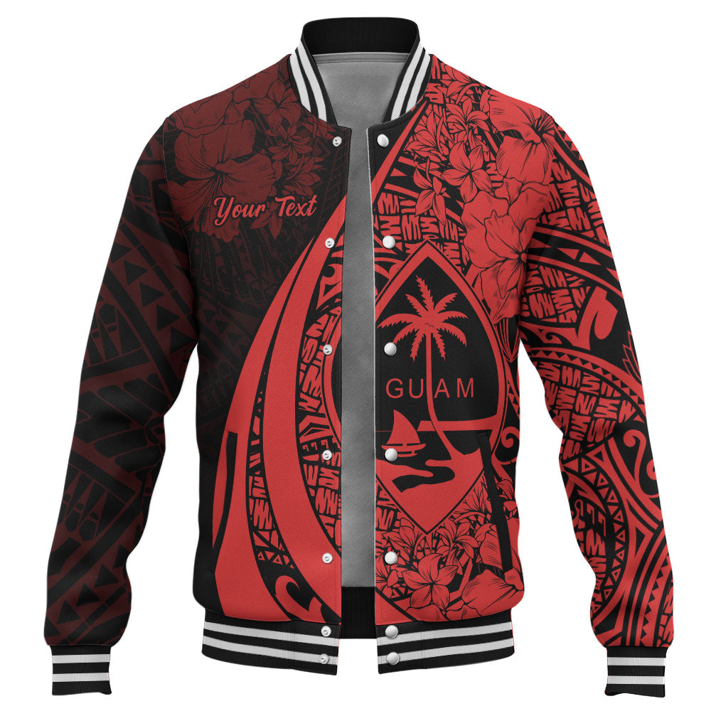 Guam Baseball Jacket Custom Hibiscus Flower Symbols Style