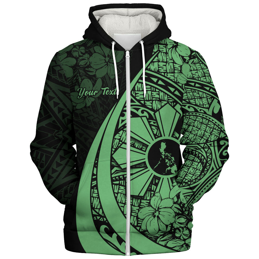 Philippines Filipinos Sherpa Hoodie Custom National Sampaguita Flower Symbols Style