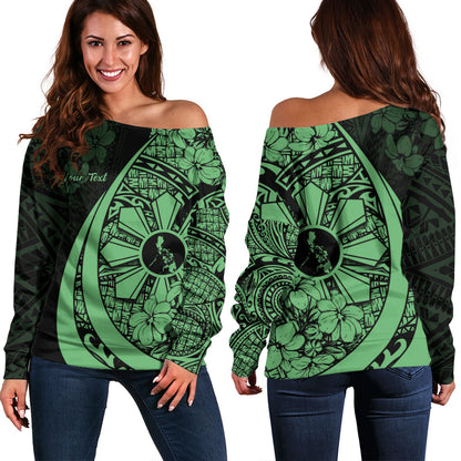 Philippines Filipinos Off Shoulder Sweatshirt Custom National Sampaguita Flower Symbols Style