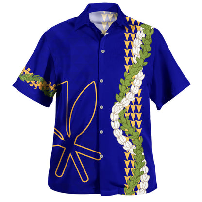Hawaii Hawaiian Shirt Kanaka Maoli Puakenikeni Maile Flower Lei