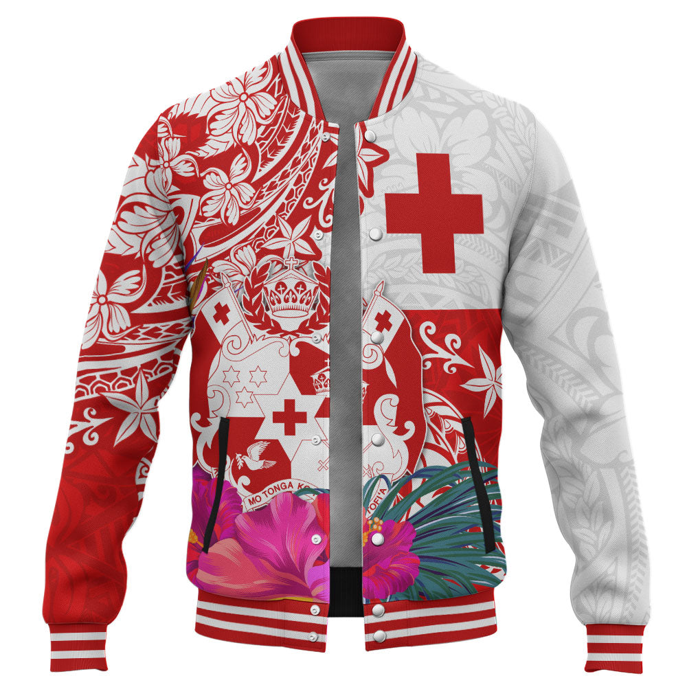 Tonga Baseball Jacket Flag Tribal Tropical Style