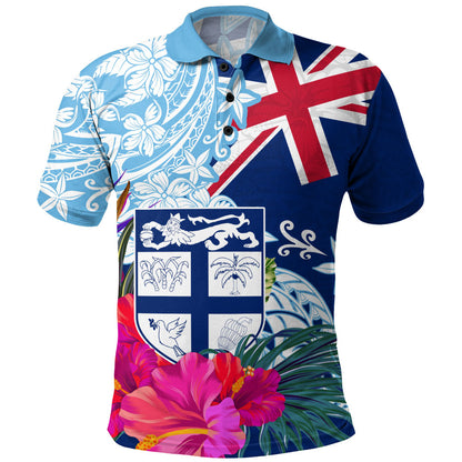 Fiji Polo Shirt Flag Tribal Tropical Style