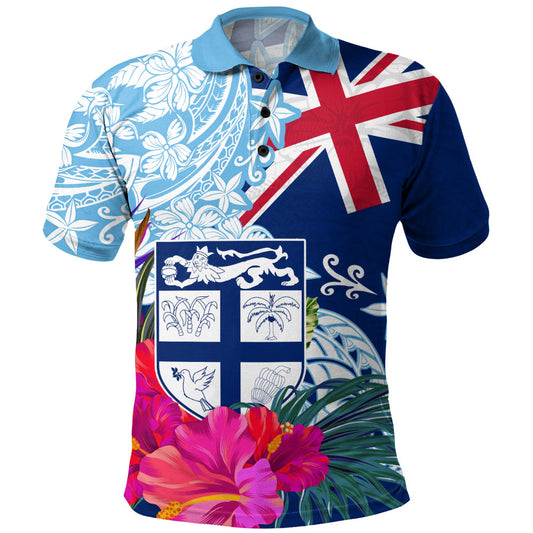 Fiji Polo Shirt Flag Tribal Tropical Style