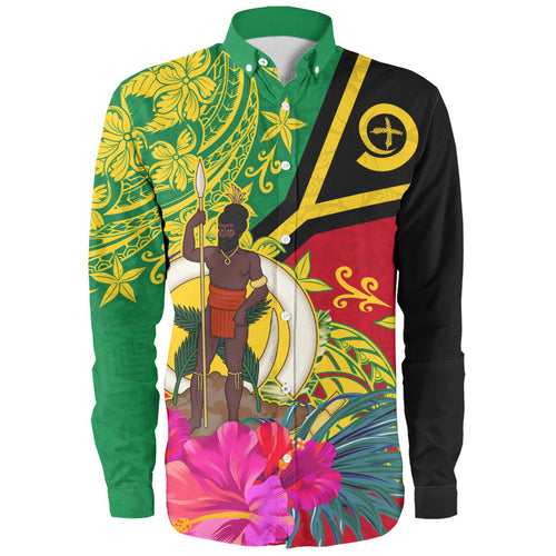 Vanuatu Long Sleeve Shirt Flag Tribal Tropical Style