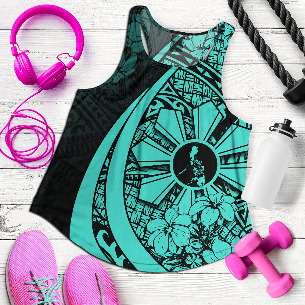 Philippines Filipinos Women Tank Custom National Sampaguita Flower Symbols Style