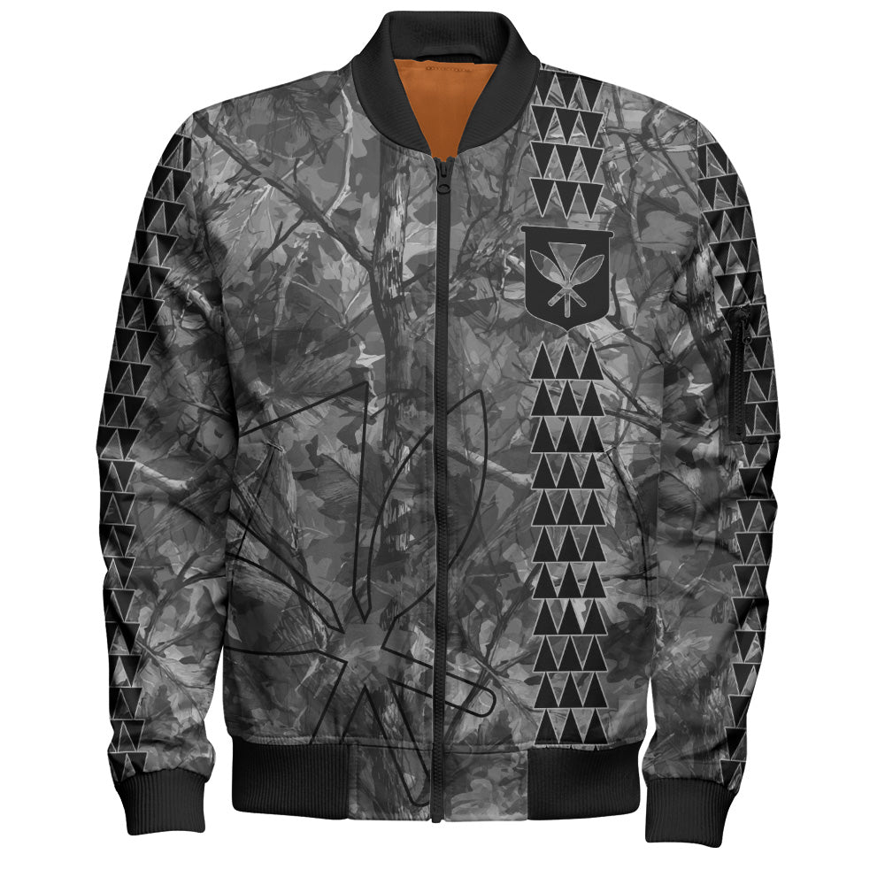 Hawaii Bomber Jacket Woodland Kanaka Camo Style