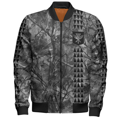 Hawaii Bomber Jacket Woodland Kanaka Camo Style
