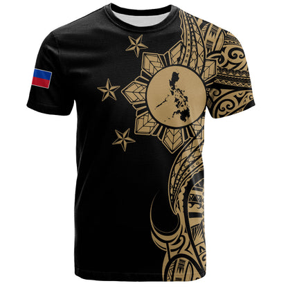 Philippines Filipinos T-Shirt Flag Sun Map Tribal Fusion Style