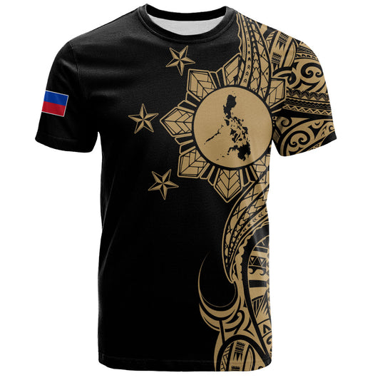 Philippines Filipinos T-Shirt Flag Sun Map Tribal Fusion Style