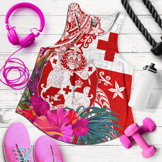 Tonga Women Tank Flag Tribal Tropical Style