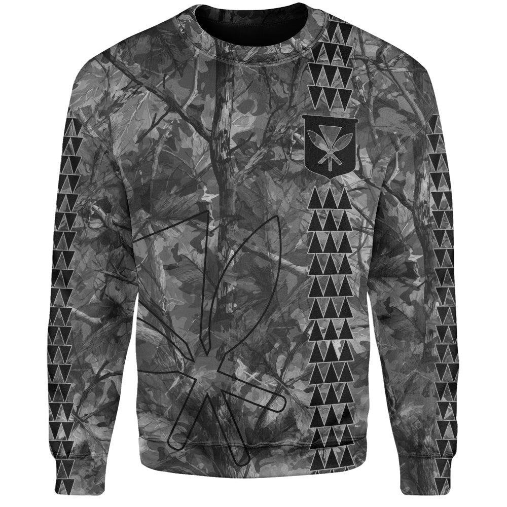 Hawaii Sweatshirt Woodland Kanaka Camo Style