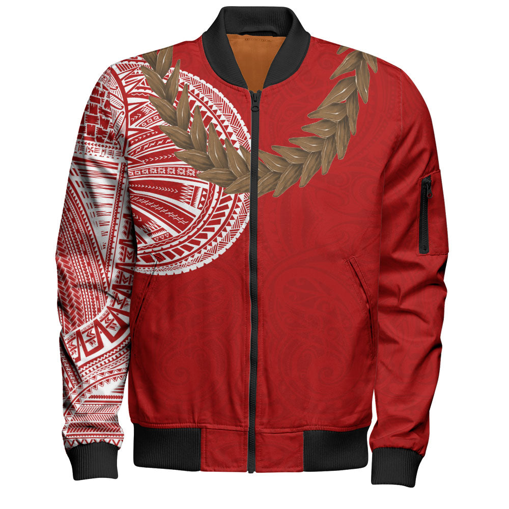 Samoa Bomber Jacket Tattoo Roman Reigns With Ula Fala Style Brown