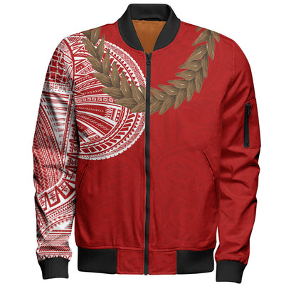 Samoa Bomber Jacket Tattoo Roman Reigns With Ula Fala Style Brown