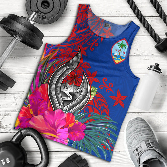 Guam Tank Top Flag Tribal Tropical Style