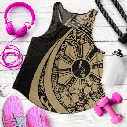 Philippines Filipinos Women Tank Custom National Sampaguita Flower Symbols Style
